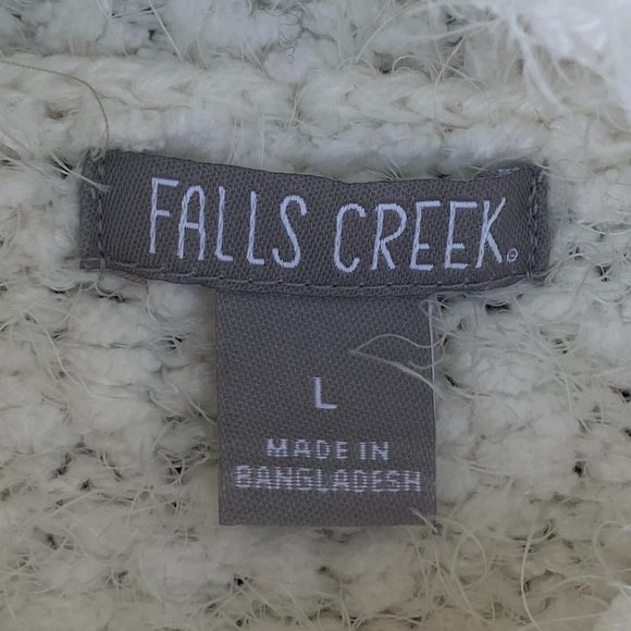 Falls Creek Cream Boucle Chunky Textured Eyelash Turtleneck Knit Sweater-L. - Picture 10 of 10